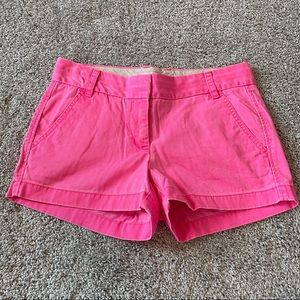 J Crew neon hot pink Chino Shorts broken-in size 2